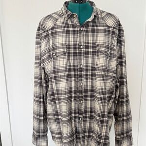 Lucky Brand XXL Plaid Pearl Snap Western Shirt NWT Stretch Cotton